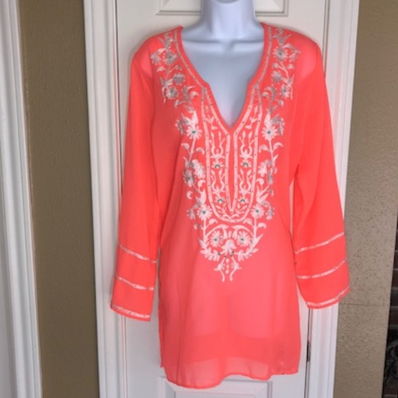 Blue Island Other - Blue Island  Swimwear Cover-up  Embroidered .